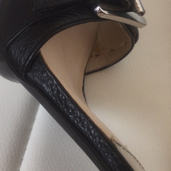 EUC Michael Kors 8M Black Leather Upper Shoes Heels - Picture 13 of 16